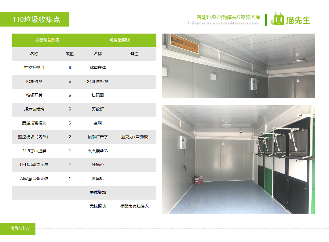 貓先生智能垃圾分類房，定時(shí)定點(diǎn)垃圾收集站 ，垃圾房功能配置