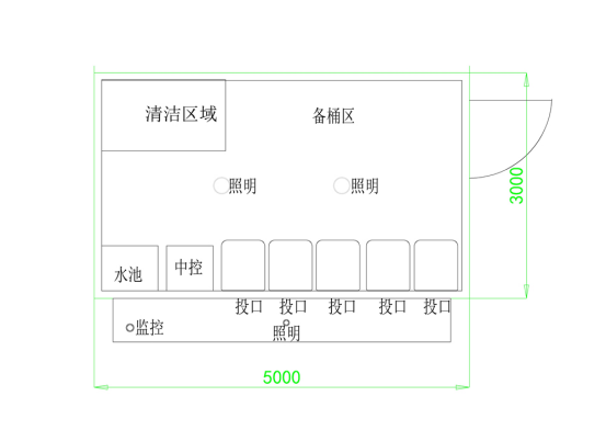 垃圾房尺寸圖，智能垃圾房，垃圾分類收集點，回收站生產(chǎn)廠家，垃圾分類定時定點收集點